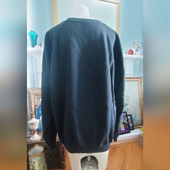 Vintage 1990s Halloween Sweatshirt Handpainted Pumpkin Ghost Bat Size XL - Picture 6 of 9